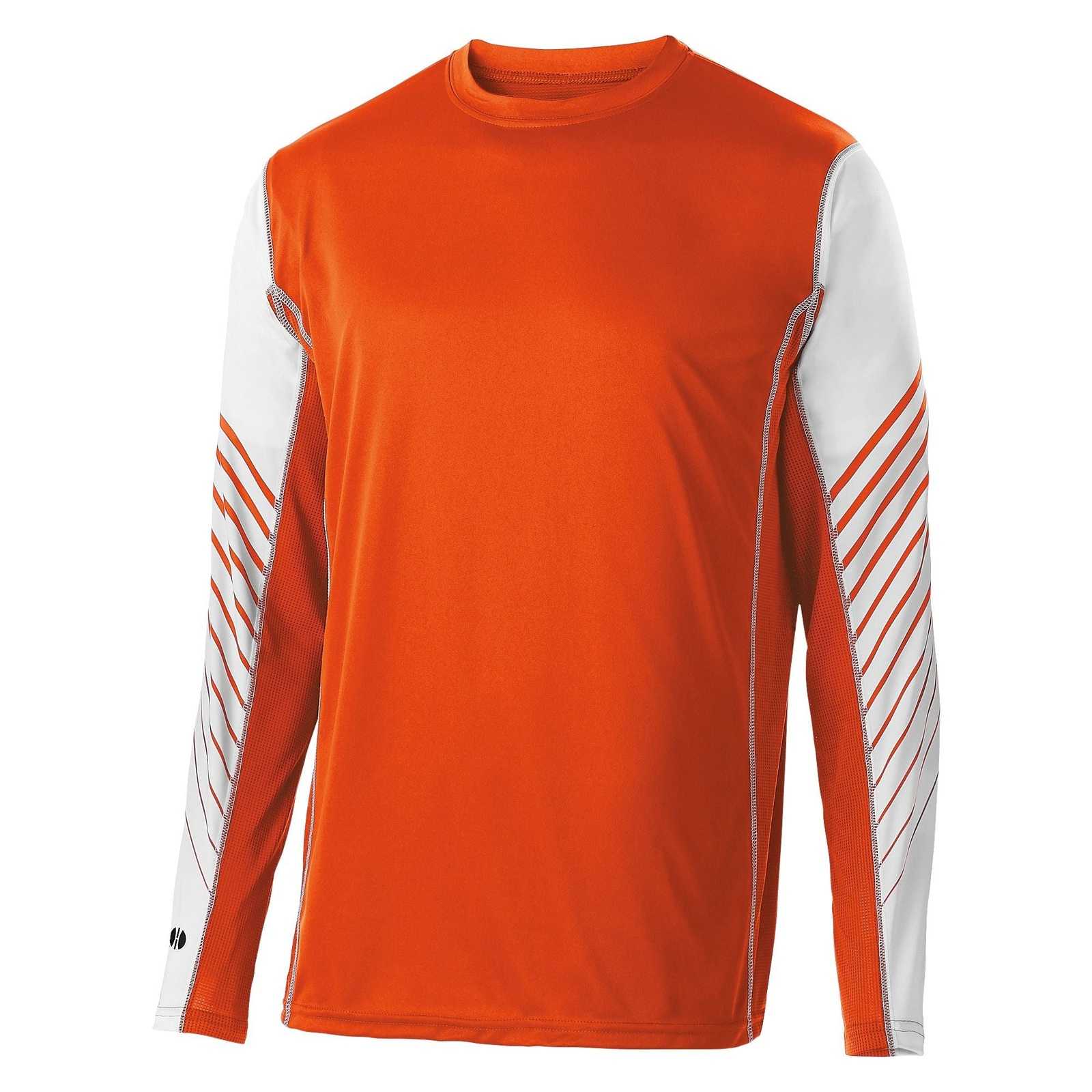 Holloway 222541 Arc Shirt Long Sleeve - Orange White - HIT a Double