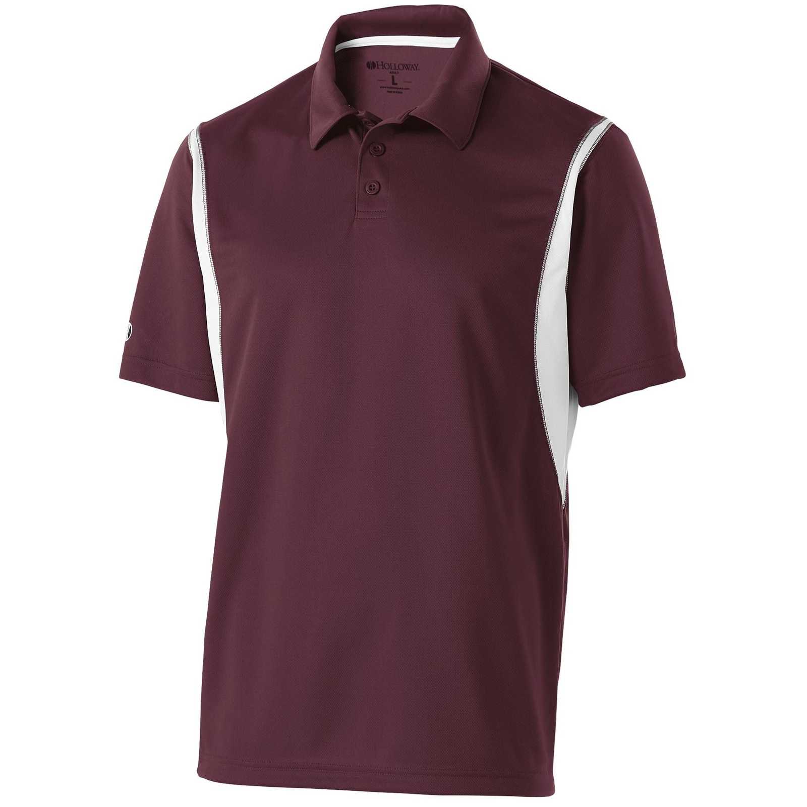 Holloway 222547 Integrate Polo - Maroon White - HIT a Double - 1