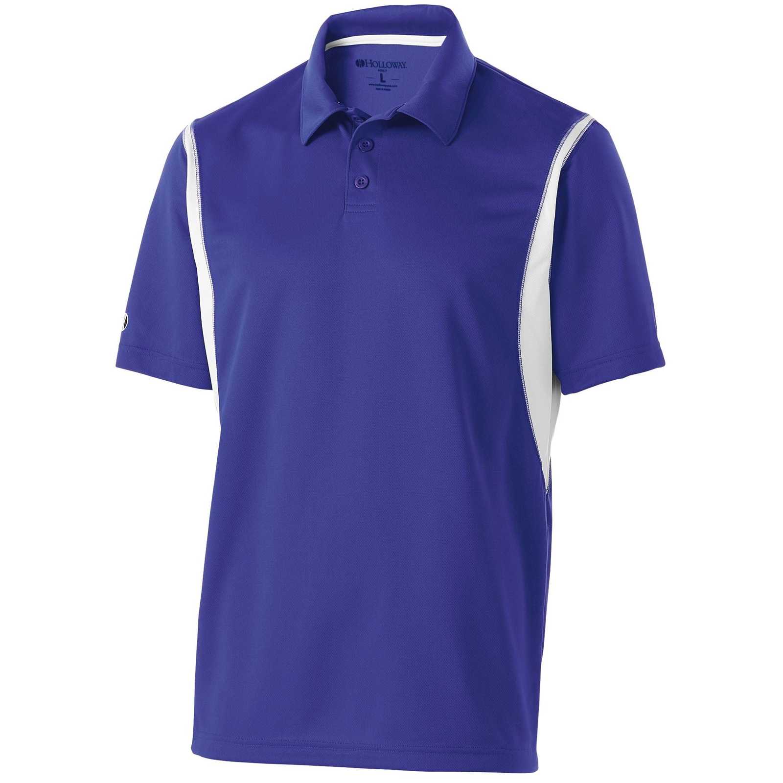 Holloway 222547 Integrate Polo - Purple White - HIT a Double
