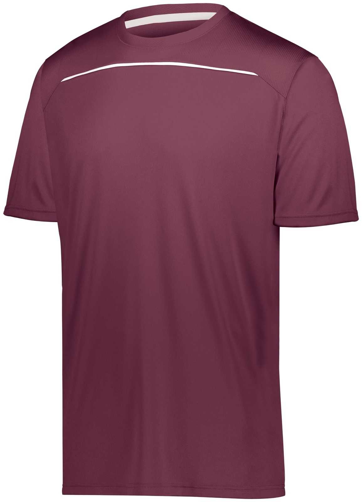 Holloway 222560 Defer Wicking Shirt - Maroon White - HIT a Double