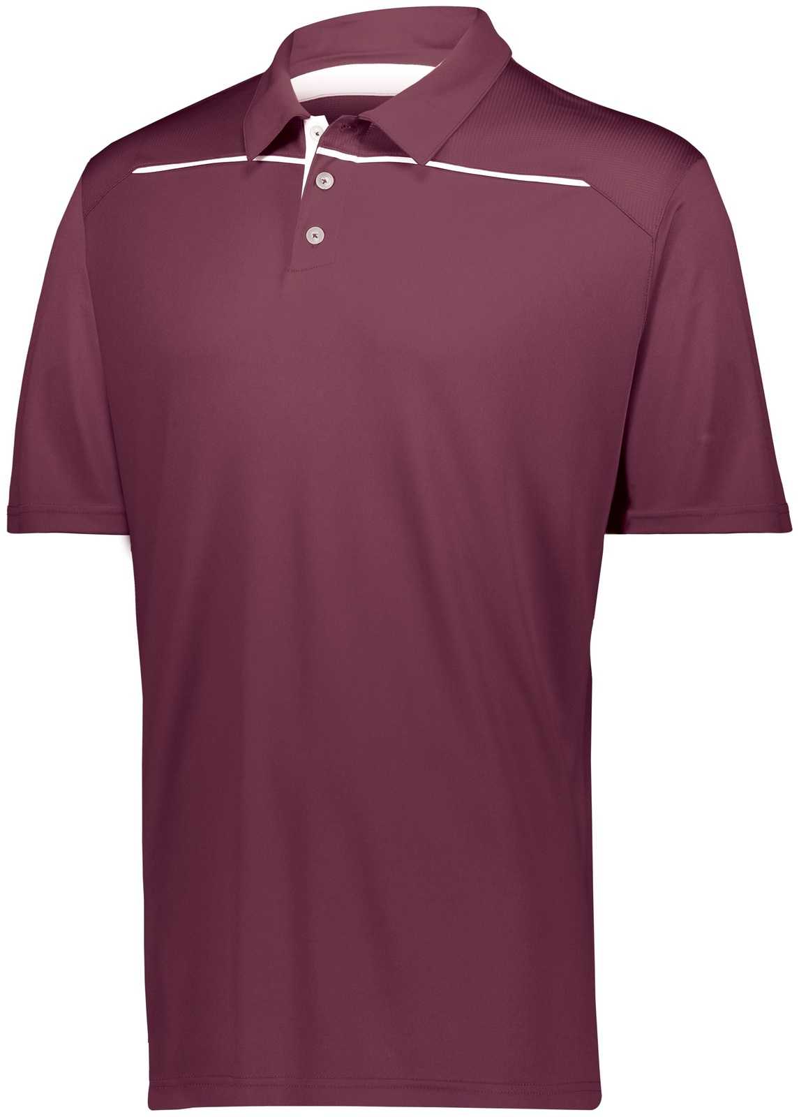 Holloway 222561 Defer Polo - Maroon White - HIT a Double