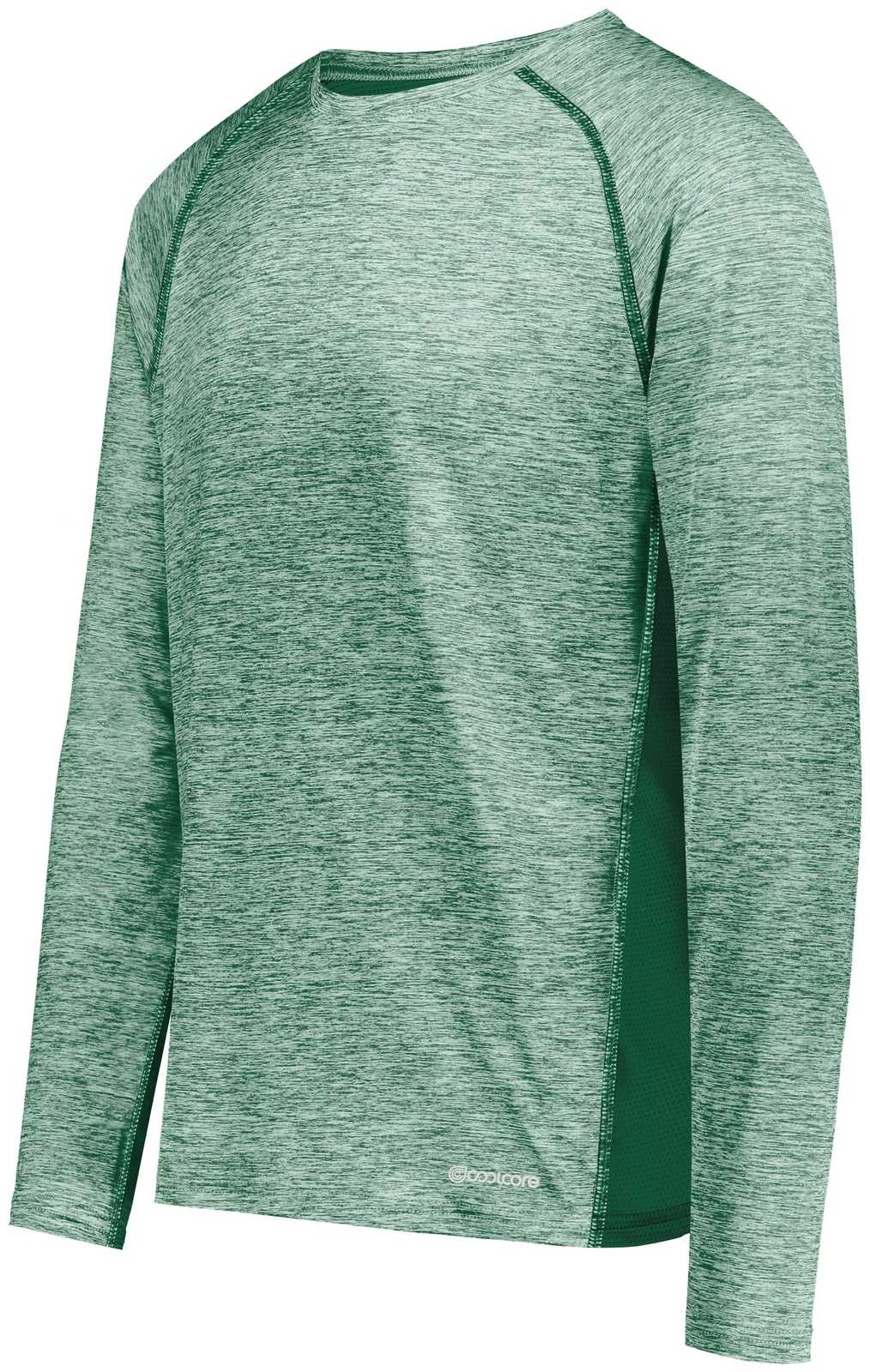 Holloway 222570 Electrify CoolCore Long Sleeve T-Shirt - Dark Green Heather - HIT a Double