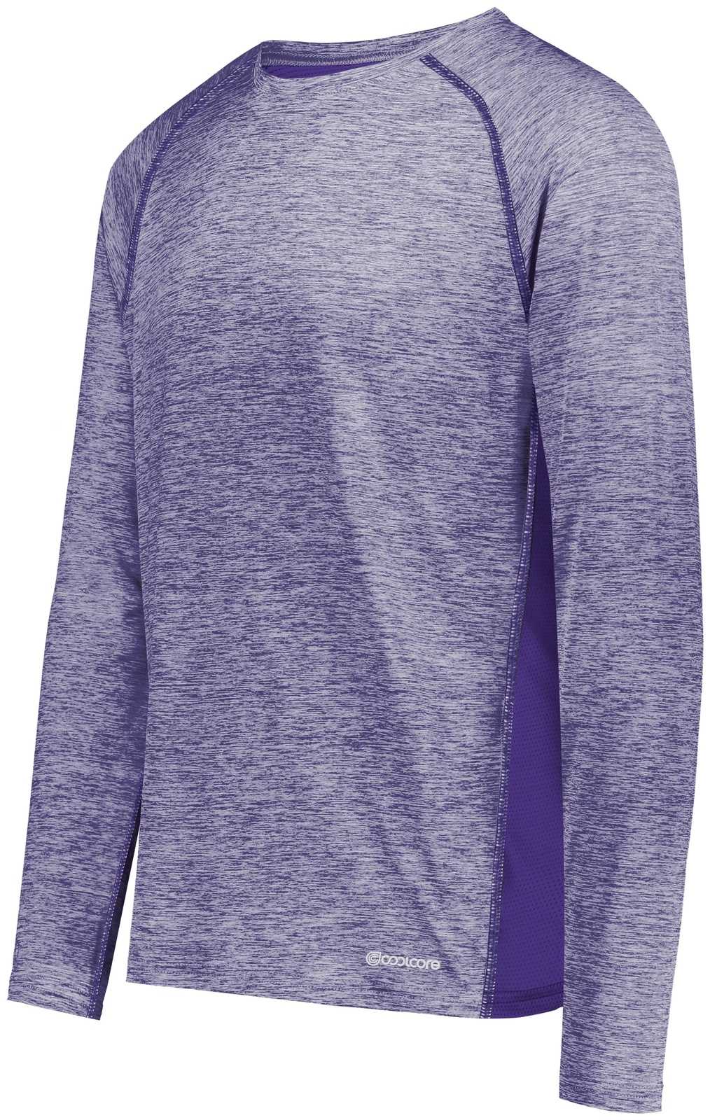 Holloway 222570 Electrify CoolCore Long Sleeve T-Shirt - Purple Heather - HIT a Double