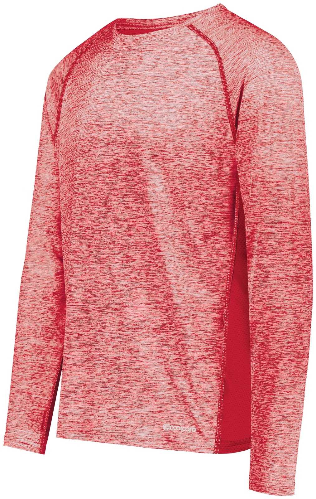 Holloway 222570 Electrify CoolCore Long Sleeve T-Shirt - Scarlet Heather - HIT a Double