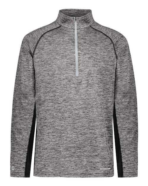 Holloway 222574 Electrify CoolCore Quarter-Zip Pullover - Black Heather - HIT a Double