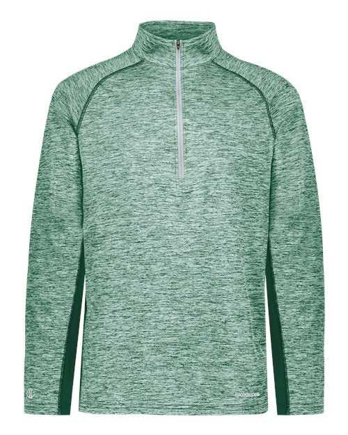 Holloway 222574 Electrify CoolCore Quarter-Zip Pullover - Dark Green Heather - HIT a Double