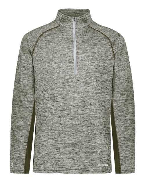 Holloway 222574 Electrify CoolCore Quarter-Zip Pullover - Olive Heather - HIT a Double