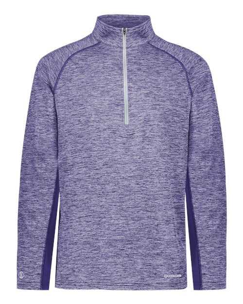 Holloway 222574 Electrify CoolCore Quarter-Zip Pullover - Purple Heather - HIT a Double