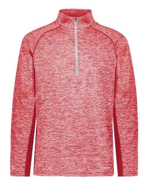 Holloway 222574 Electrify CoolCore Quarter-Zip Pullover - Scarlet Heather - HIT a Double