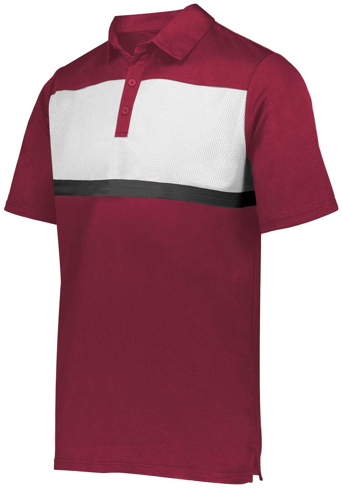 Holloway 222576 Prism Bold Polo - Cardinal White - HIT a Double