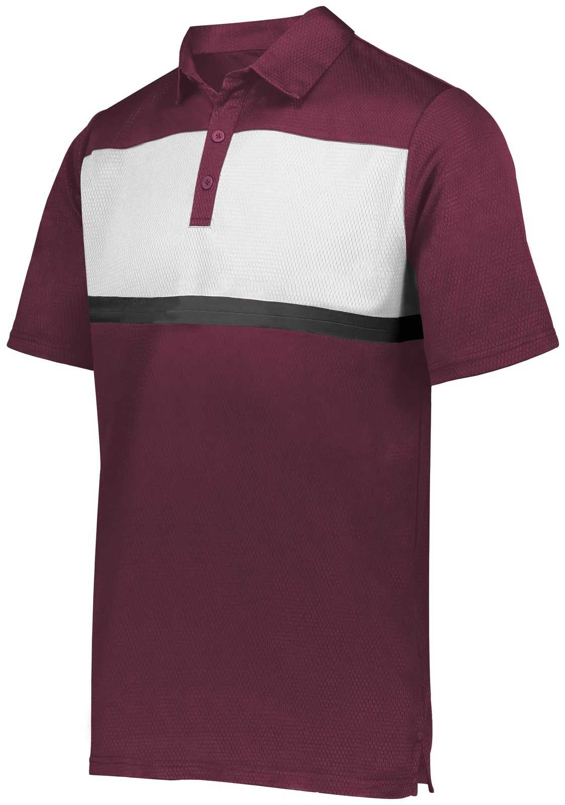 Holloway 222576 Prism Bold Polo - Maroon White - HIT a Double