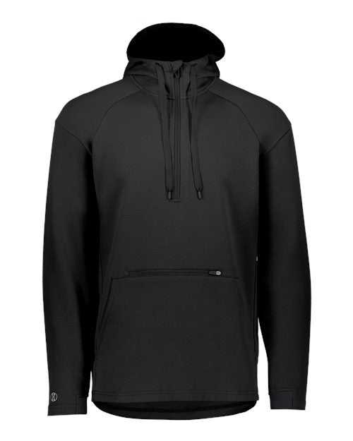Holloway 222584 Limitless Quarter-Zip Hooded Pullover - Black - HIT a Double