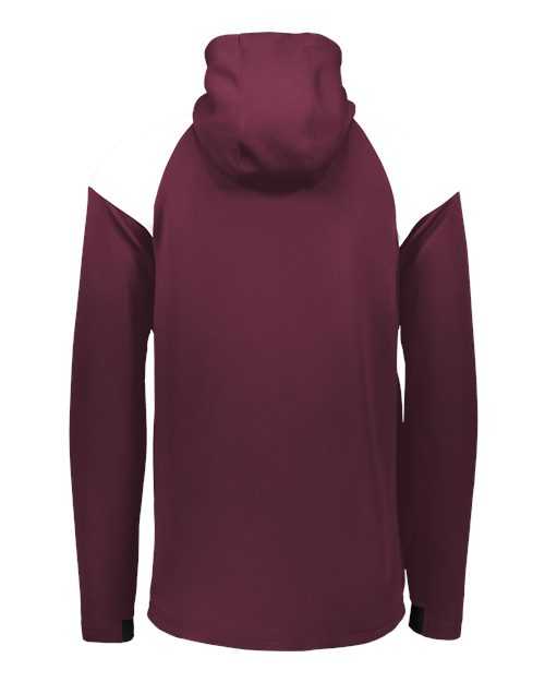 Holloway 222584 Limitless Quarter-Zip Hooded Pullover - Maroon White - HIT a Double