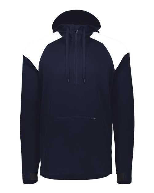 Holloway 222584 Limitless Quarter-Zip Hooded Pullover - Navy White - HIT a Double