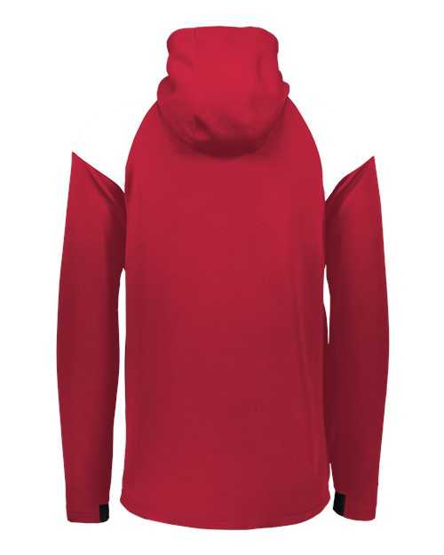 Holloway 222584 Limitless Quarter-Zip Hooded Pullover - Scarlet White - HIT a Double