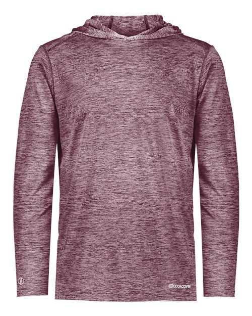 Holloway 222589 Electrify CoolCore Hooded Pullover - Maroon Heather - HIT a Double