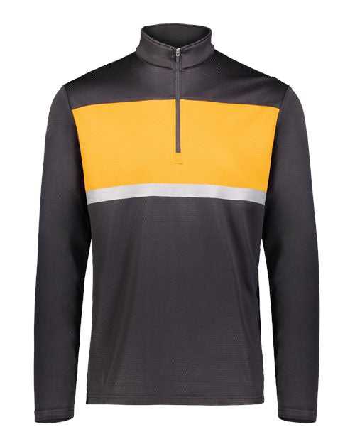 Holloway 222591 Prism Bold Quarter-Zip Pullover - Black Gold - HIT a Double