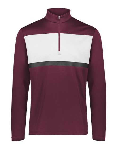 Holloway 222591 Prism Bold Quarter-Zip Pullover - Maroon White - HIT a Double