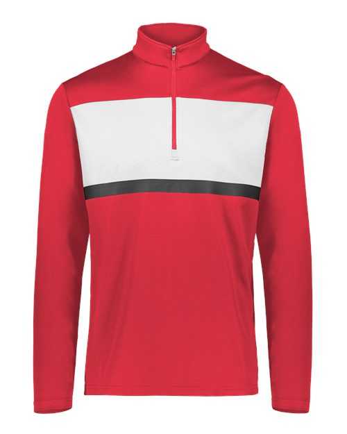 Holloway 222591 Prism Bold Quarter-Zip Pullover - Scarlet White - HIT a Double