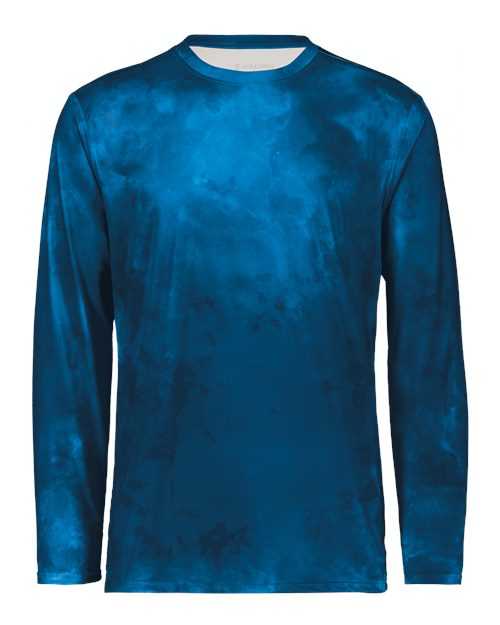 Holloway 222597 Cotton-Touch Cloud Long Sleeve T-Shirt - Royal Cloud Print - HIT a Double