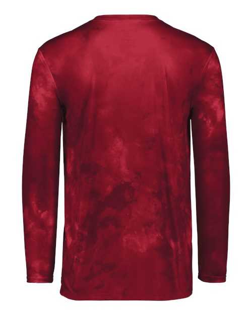 Holloway 222597 Cotton-Touch Cloud Long Sleeve T-Shirt - Scarlet Cloud Print - HIT a Double