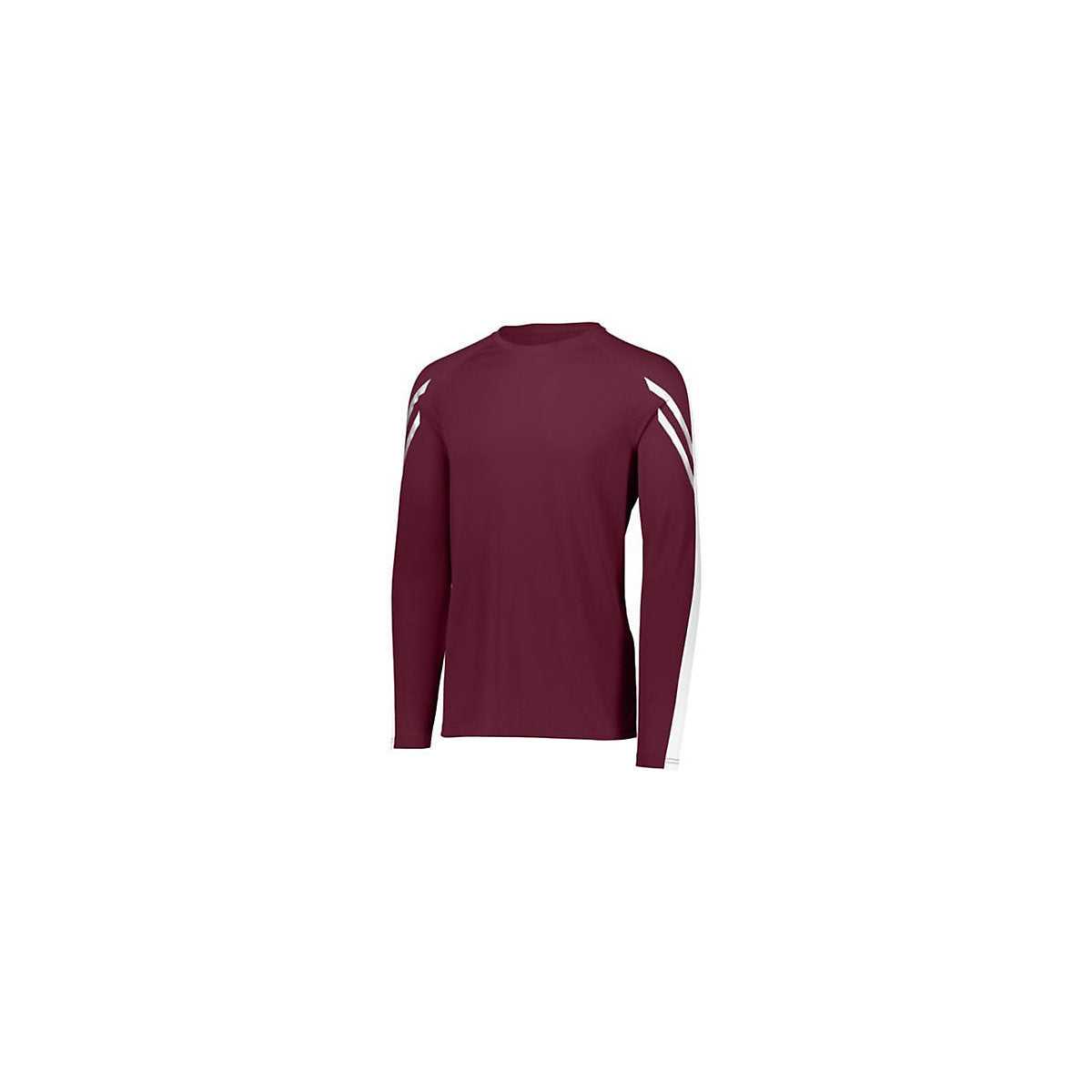 Holloway 222607 Youth Flux Shirt Long Sleeve - Maroon White - HIT a Double