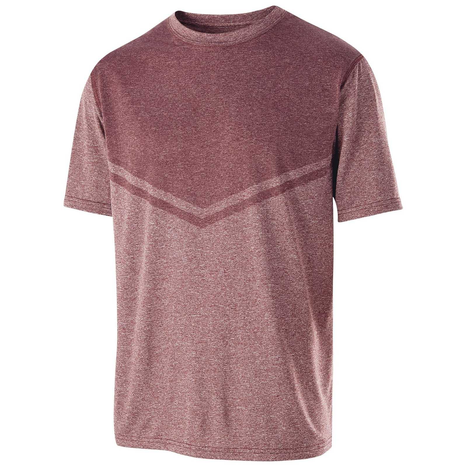 Holloway 222637 Youth Seismic Shirt - Maroon Heather - HIT a Double