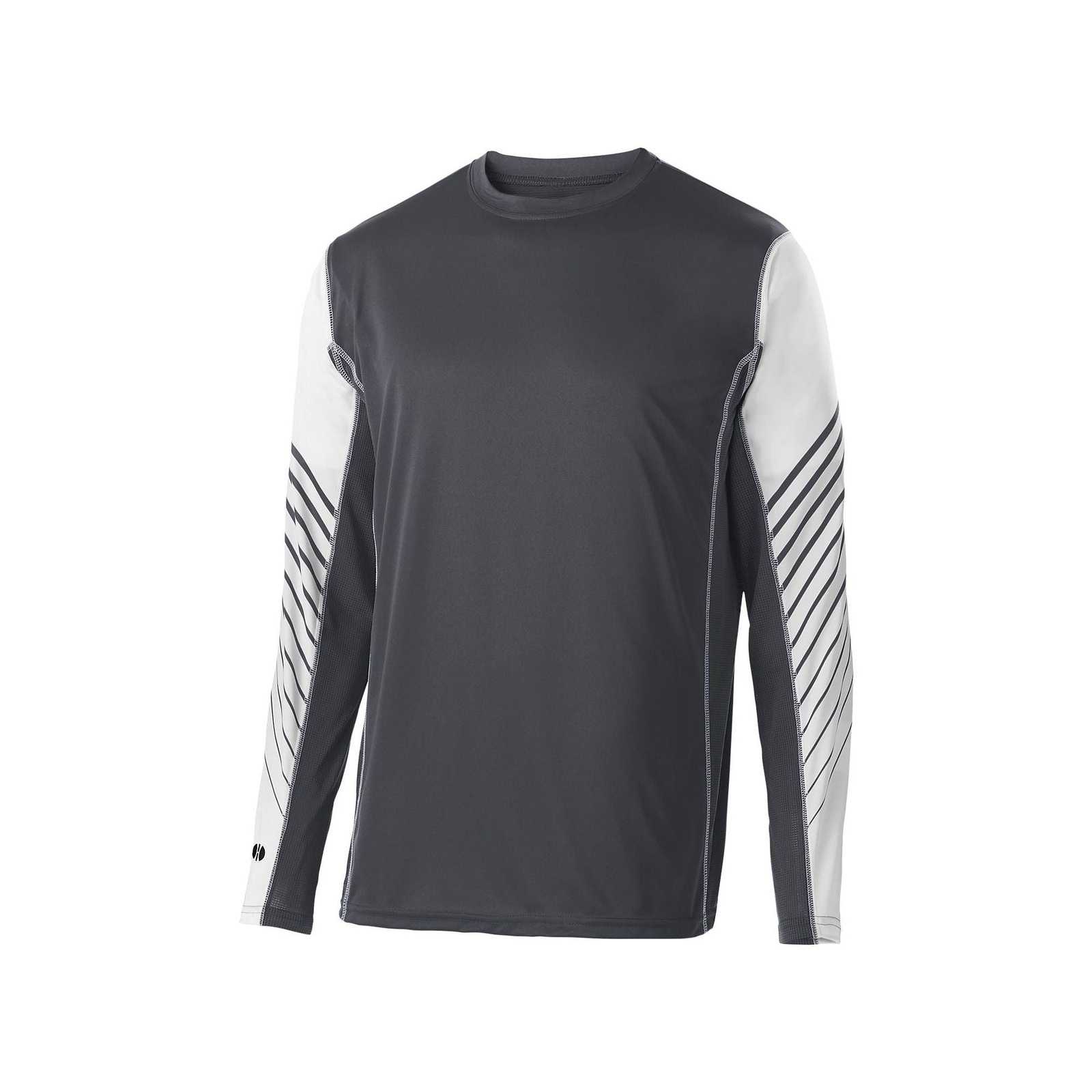 Holloway 222641 Youth Arc Shirt Long Sleeve - Carbon White - HIT a Double