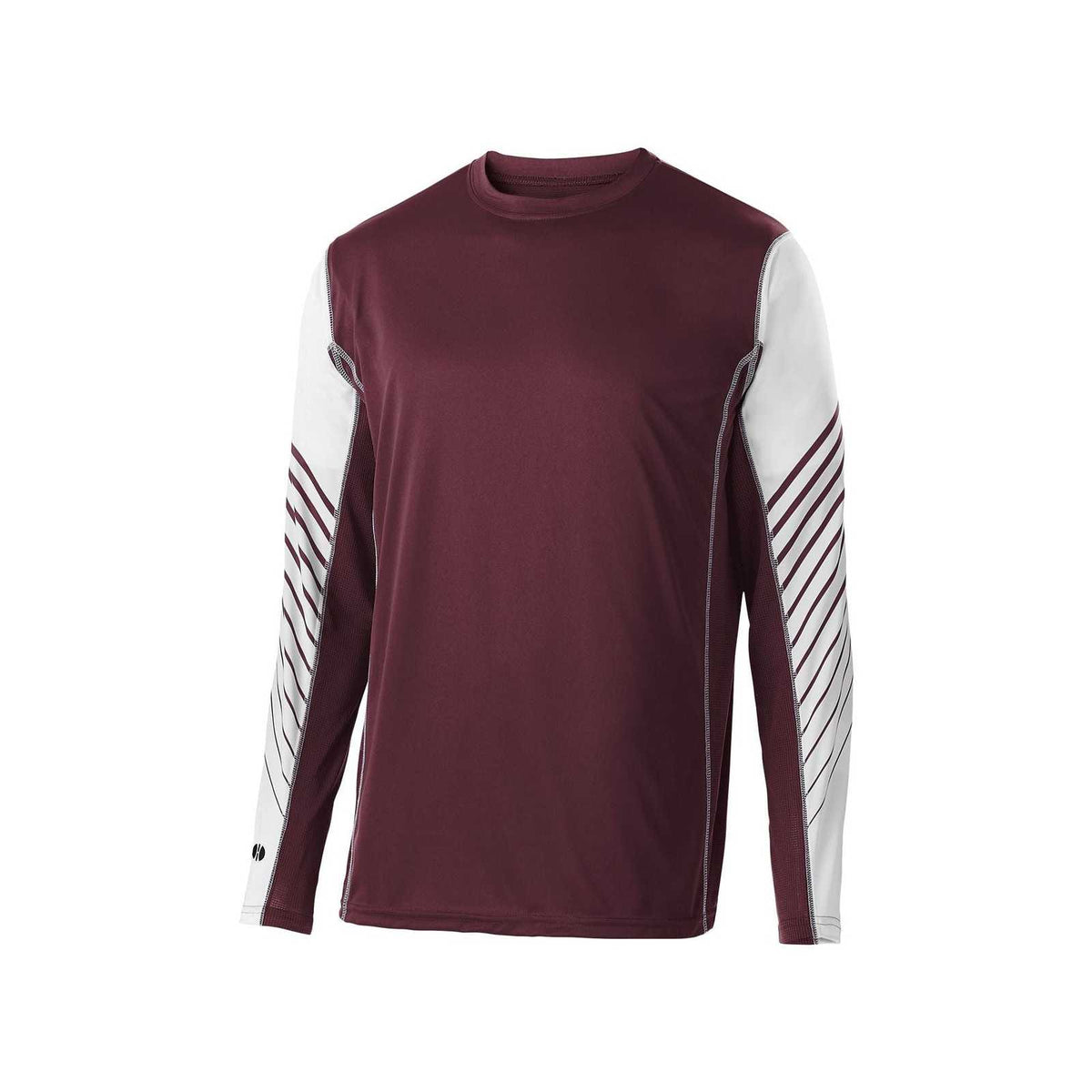 Holloway 222641 Youth Arc Shirt Long Sleeve - Maroon White - HIT a Double