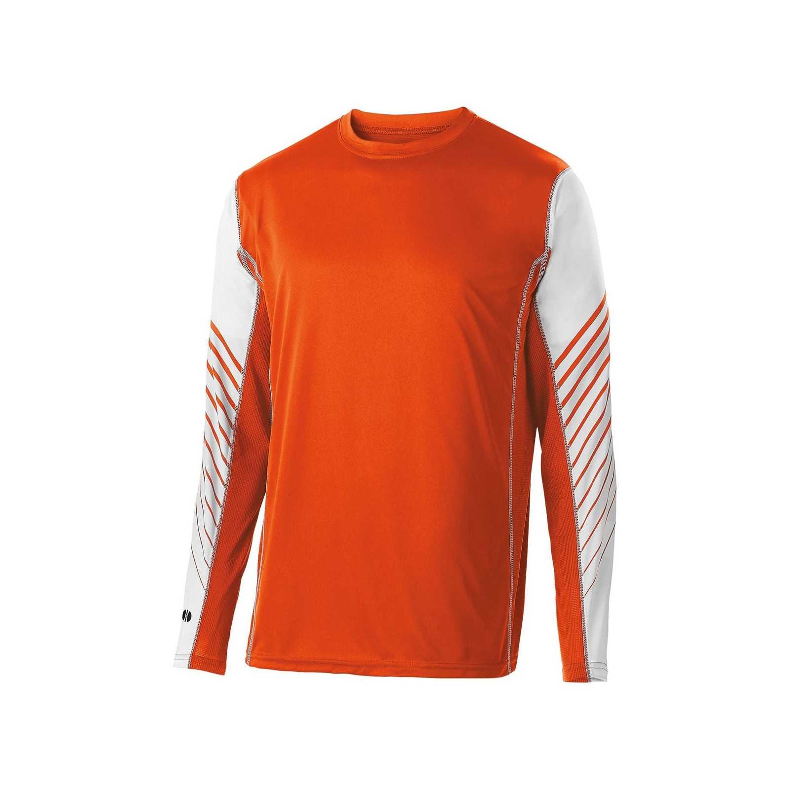 Holloway 222641 Youth Arc Shirt Long Sleeve - Orange White - HIT a Double
