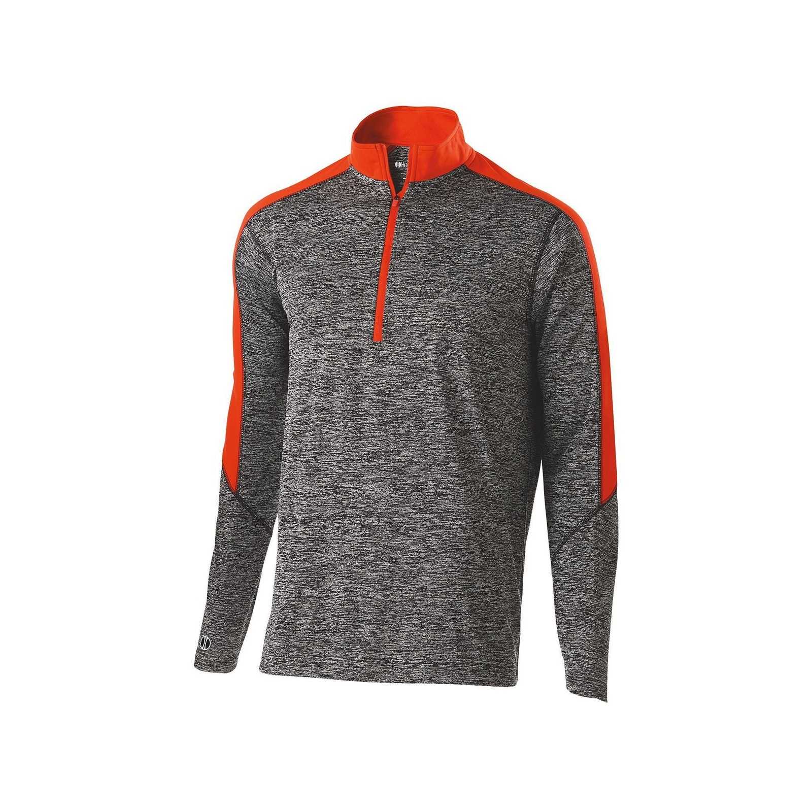 Holloway 222642 Youth Electrify 1/2 Zip Pullover - Black Heather Orange - HIT a Double