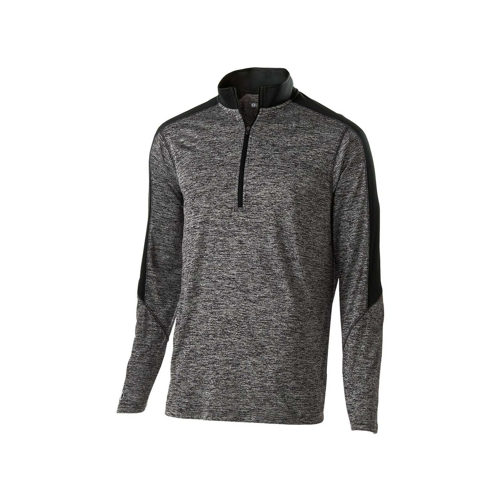 Holloway 222642 Youth Electrify 1/2 Zip Pullover - Black Heather Black - HIT a Double