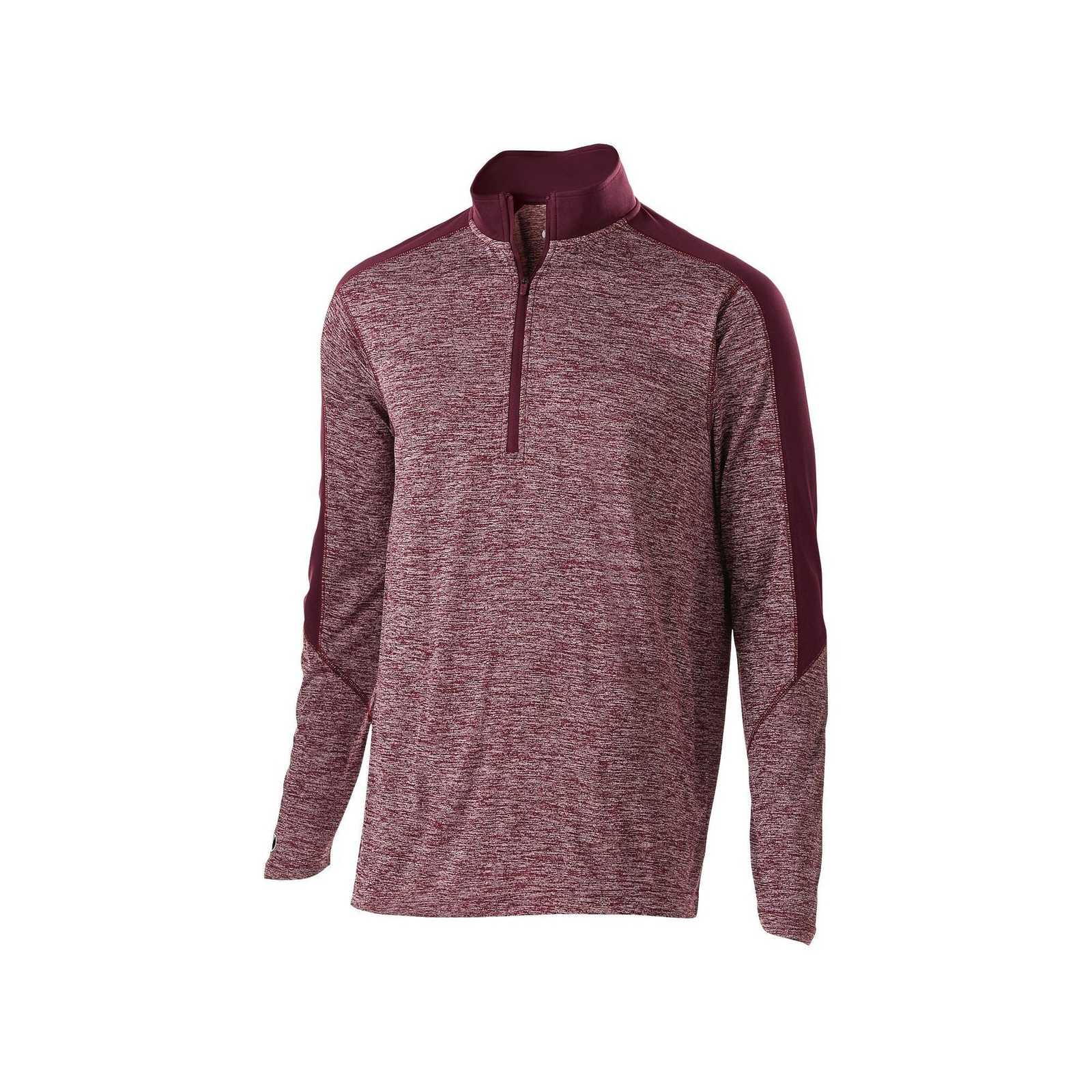 Holloway 222642 Youth Electrify 1/2 Zip Pullover - Maroon Heather Maroon - HIT a Double