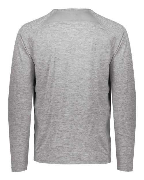 Holloway 222670 Youth Electrify CoolCore Long Sleeve T-Shirt - Athletic Gray Heather - HIT a Double