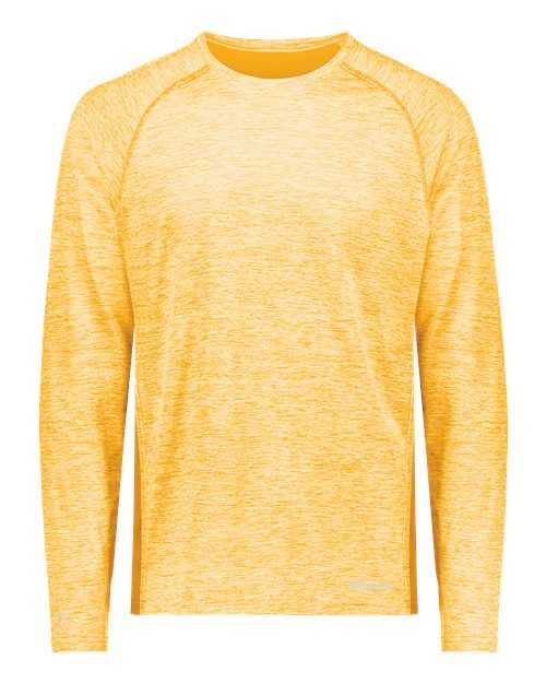 Holloway 222670 Youth Electrify CoolCore Long Sleeve T-Shirt - Gold Heather - HIT a Double