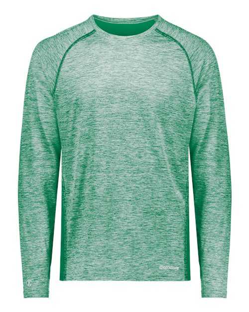 Holloway 222670 Youth Electrify CoolCore Long Sleeve T-Shirt - Kelly Heather - HIT a Double