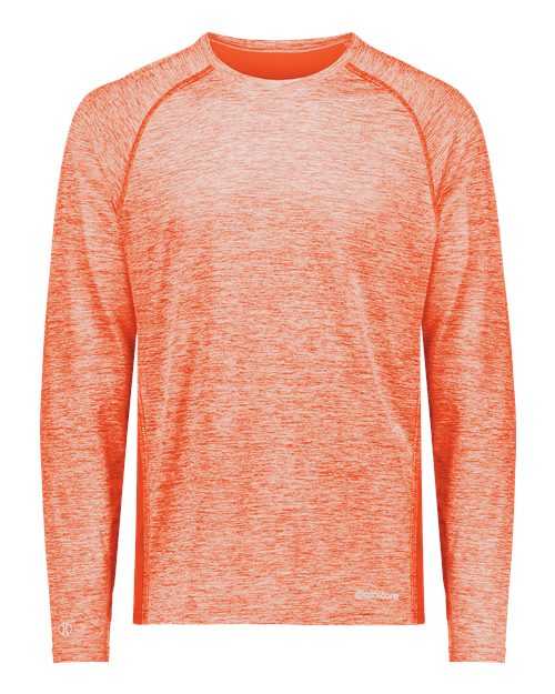 Holloway 222670 Youth Electrify CoolCore Long Sleeve T-Shirt - Orange Heather - HIT a Double