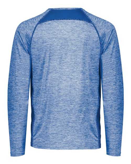 Holloway 222670 Youth Electrify CoolCore Long Sleeve T-Shirt - Royal Heather - HIT a Double
