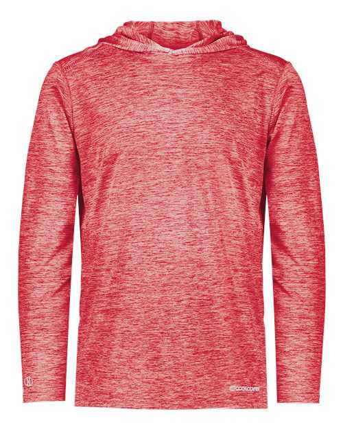 Holloway 222689 Youth Electrify CoolCore Hooded Pullover - Scarlet Heather - HIT a Double