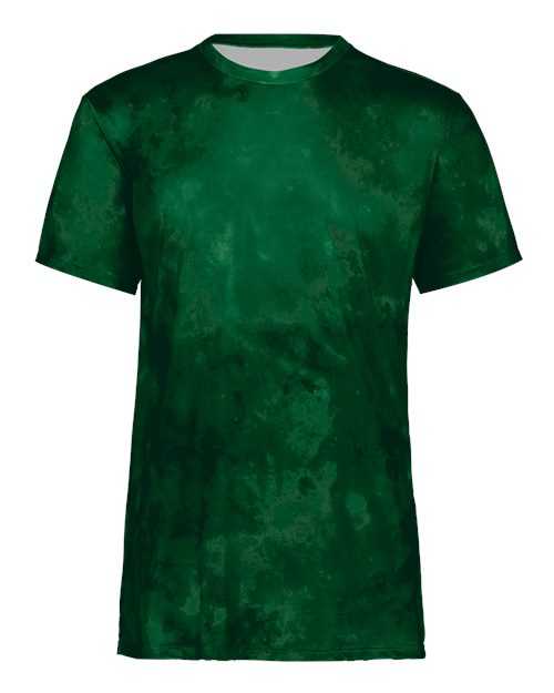 Holloway 222696 Youth Cotton-Touch Cloud T-Shirt - Dark Green Cloud Print - HIT a Double