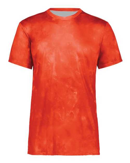 Holloway 222696 Youth Cotton-Touch Cloud T-Shirt - Orange Cloud Print - HIT a Double