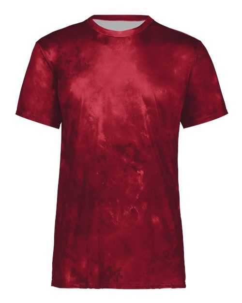 Holloway 222696 Youth Cotton-Touch Cloud T-Shirt - Scarlet Cloud Print - HIT a Double