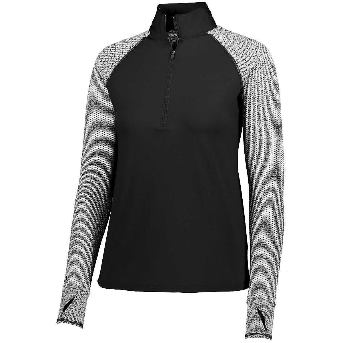 Holloway 222705 Ladies Axis 1/2 Zip Pullover - Black Black Heather - HIT a Double