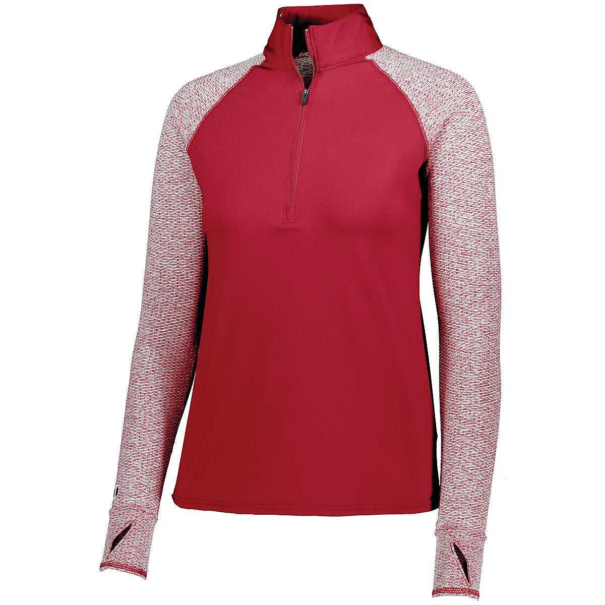 Holloway 222705 Ladies Axis 1/2 Zip Pullover - Scarlet Scarlet Heather - HIT a Double