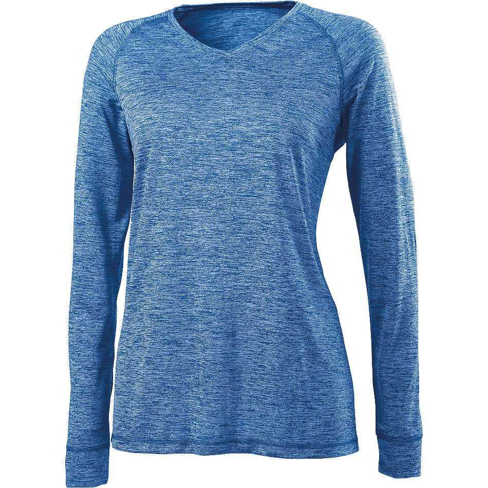 Holloway 222717 Ladies&#39; Electrify 2.0 V-Neck L/S - Royal Heather - HIT a Double