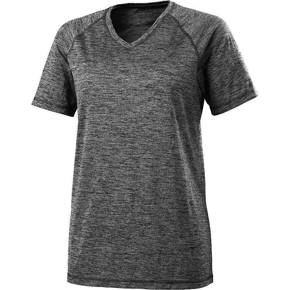 Holloway 222718 Ladies&#39; Electrify 2.0 V-Neck S/S - Black Heather - HIT a Double