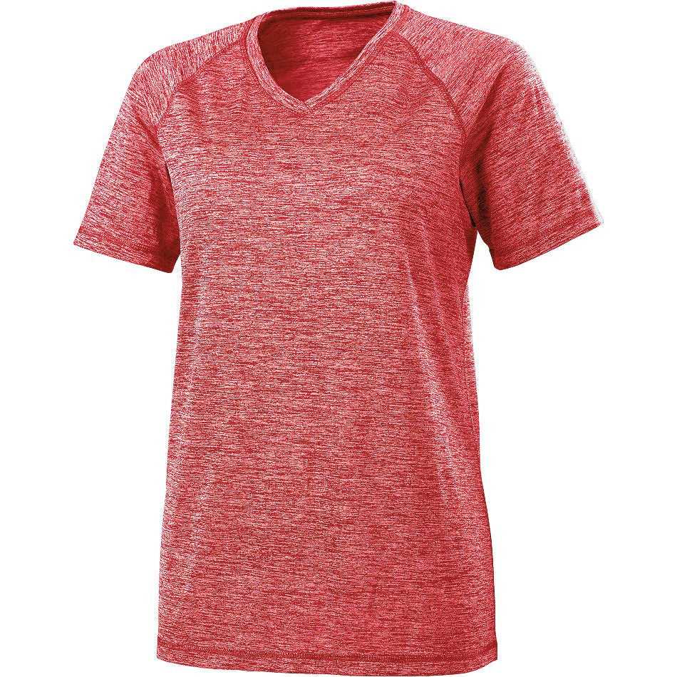 Holloway 222718 Ladies&#39; Electrify 2.0 V-Neck S/S - Scarlet Heather - HIT a Double