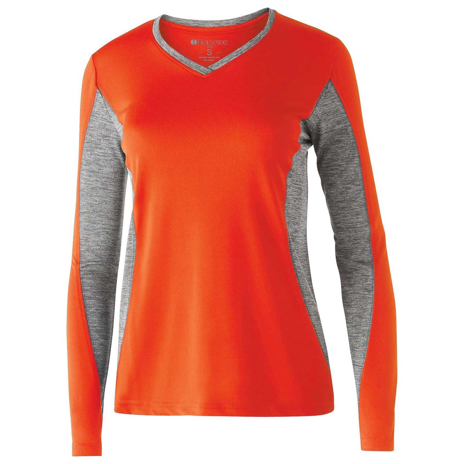 Holloway 222727 Ladies' Stellar Shirt - Orange Graphite Heather - HIT a Double