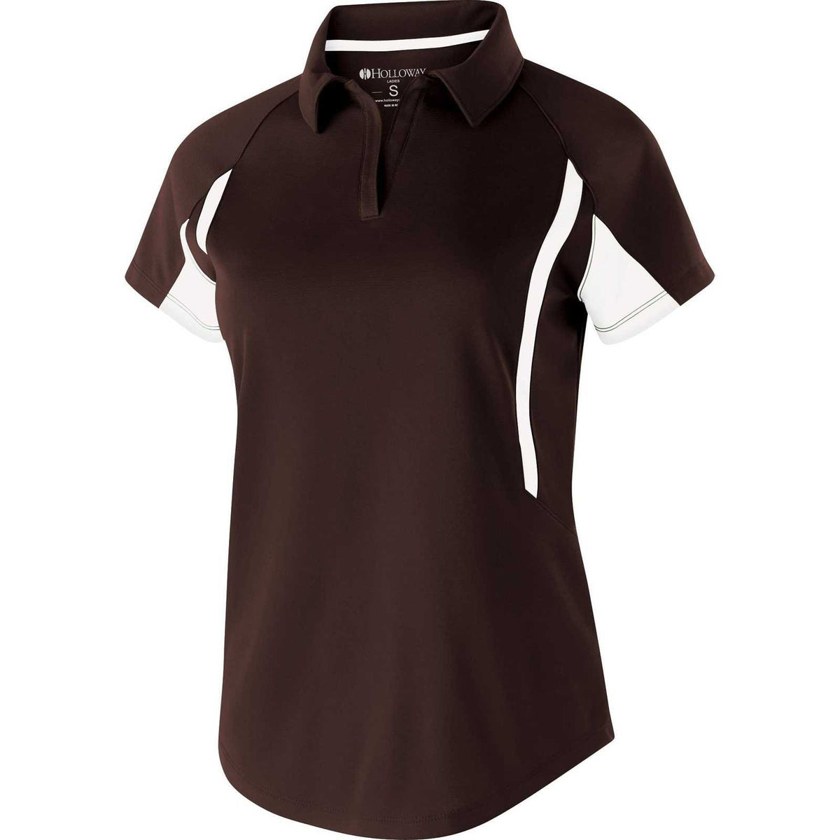 Holloway 222730 Ladies&#39; Avenger Polo Short Sleeve - Brown White - HIT a Double