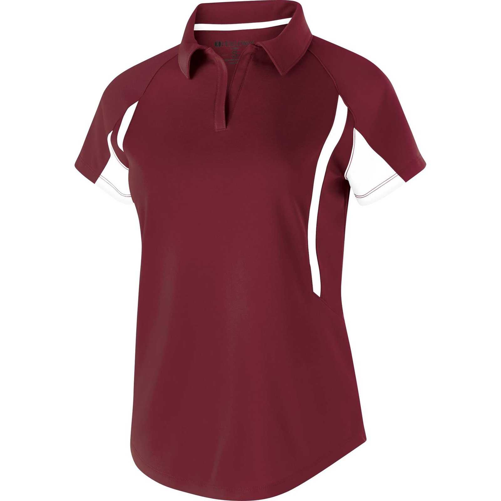 Holloway 222730 Ladies' Avenger Polo Short Sleeve - Cardinal White - HIT a Double